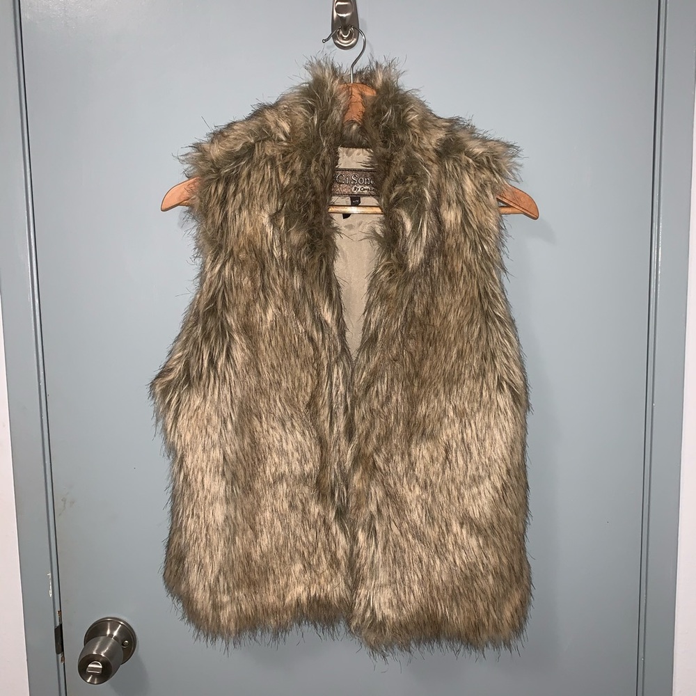 Ci Sono Faux Fur Vest